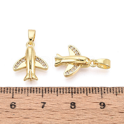 Brass Micro Pave Cubic Zirconia Pendants KK-T073-52G-1