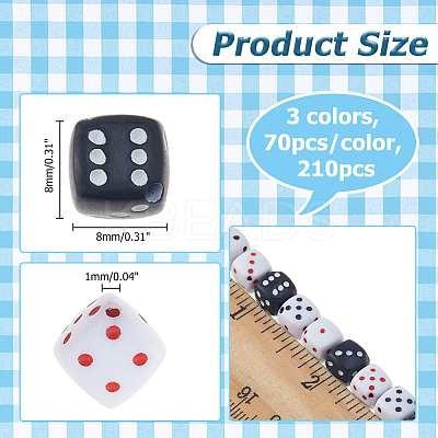 210Pcs 3 Colors Acrylic Beads FIND-HS0001-45-1