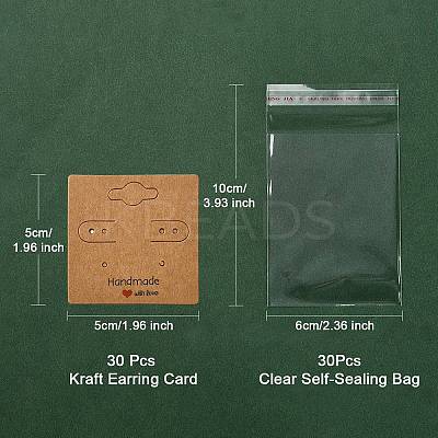 30Pcs Square Paper Earring Display Cards EDIS-YW0001-06A-1