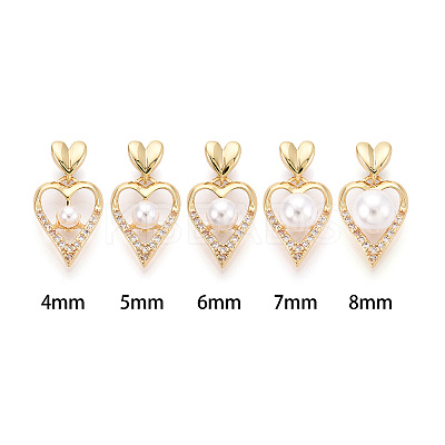 Brass Micro Pave Cubic Zirconia Cup Pearl Peg Bails Pin Pendants KK-T079-54G-1
