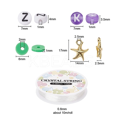 DIY Terracotta and Alphabet Beads Jewelry Making DIY-YW0002-59-1