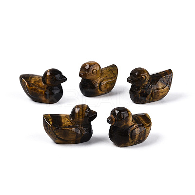 Natural Tiger Eye Duck Display Decorations G-N345-12A-1