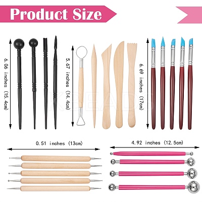 3 Sets 3 Style Sculpture Clay Tool Sets TOOL-SZ0001-30-1