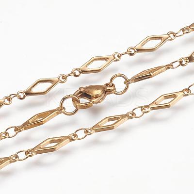 304 Stainless Steel Chain Necklaces STAS-P164-35G-1