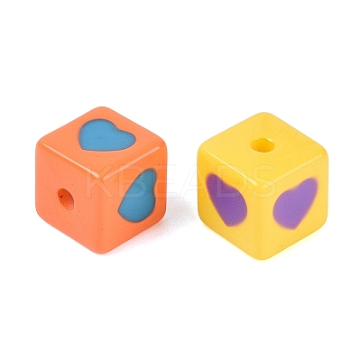 Two Tone Opaque Acrylic Beads OACR-N162-01-1