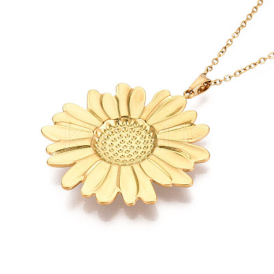 304 Stainless Steel Pendant Necklaces NJEW-T018-12G-1