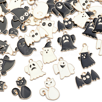 70Pcs 14 Styles Halloween Alloy Enamel Pendants ENAM-CJ0002-18-1