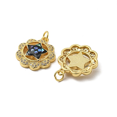 Brass Micro Pave Cubic Zirconia Pendants KK-H457-02G-03-1