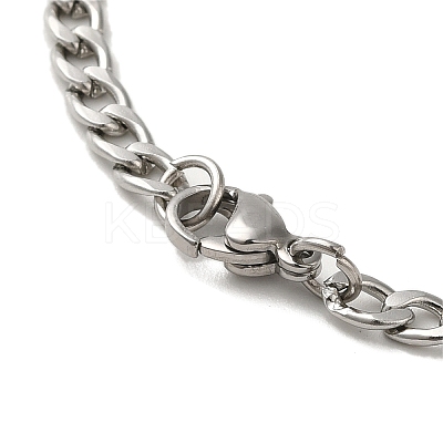 Non-Tarnish Oval with Angel Pendant Necklaces NJEW-C043-04P-1