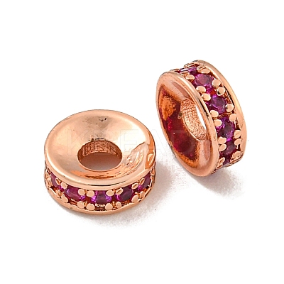 Brass Cubic Zirconia Spacer Beads KK-L215-004B-RG01-1