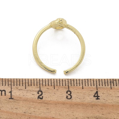 Brass Micro Pave Cubic Zirconia Cuff Rings for Women RJEW-C126-05G-1