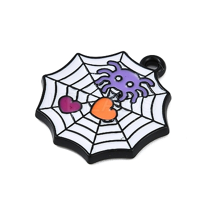 Halloween Theme Spray Painted Alloy Enamel Pendants PALLOY-D029-01B-RS-1