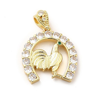 Brass Micro Pave Cubic Zirconia Pendants KK-H433-28G-1