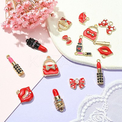 16Pcs 16 Style Alloy Enamel Pendants ENAM-YW0003-26-1