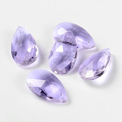 Faceted Teardrop Glass Pendants GLAA-O008-B09-1