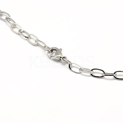 Non-Tarnish 304 Stainless Steel Cable Chain Necklace Making X-STAS-A028-N091P-1