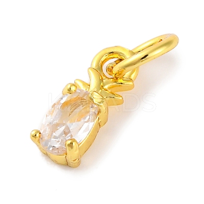 Rack Plating Brass Micro Pave Cubic Zirconia Charms KK-F881-03G-04-1