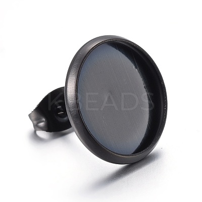 Stainless Steel Stud Earring Settings STAS-L211-07D-B-1
