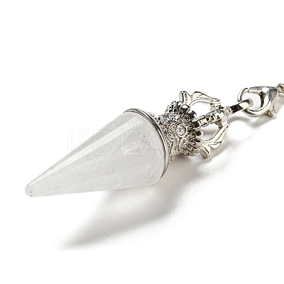 Natural Quartz Crystal Pointed Dowsing Pendulums AJEW-P113-01P-04-1
