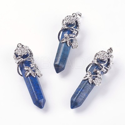 Natural Lapis Lazuli Big Pointed Pendants G-A172-16A-1