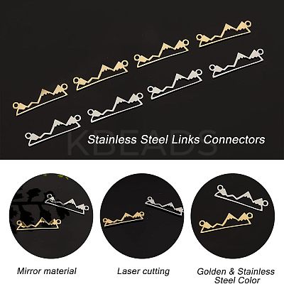 20Pcs 2 Color 201 Stainless Steel Links Connectors STAS-UN0031-19-1