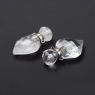 Natural Quartz Crystal Perfume Bottle Pendants G-D058-11P-03-1