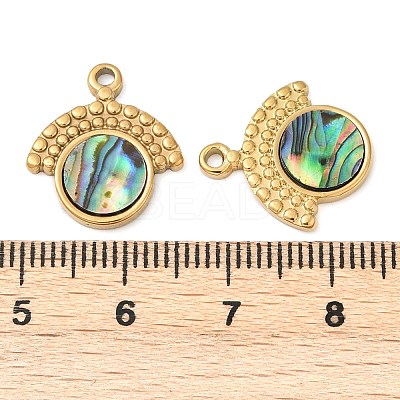 304 Stainless Steel Natural Paua Shell Pendants STAS-L288-03G-01-1