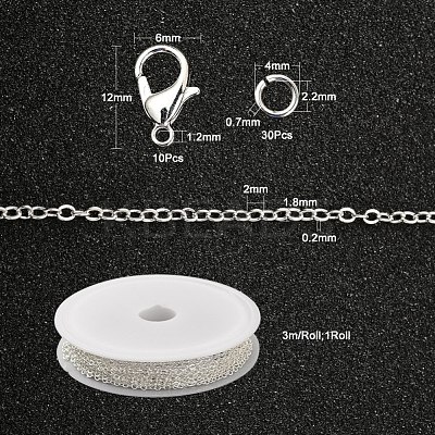 DIY 3m Brass Cable Chain Jewelry Making Kit DIY-YW0005-74S-1