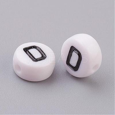 Acrylic Horizontal Hole Letter Beads X-PL37C9070-D-1
