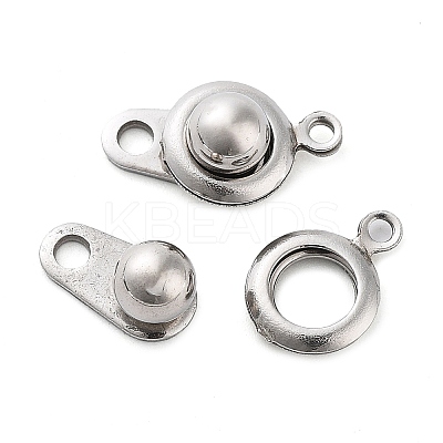Non-Tarnish 201 Stainless Steel Snap Clasps STAS-K212-01P-01-1