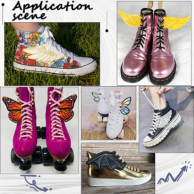 2 Pairs 2 Styles Halloween Imitation Leather Shoe Buckle for DIY Shoe Accessory AJEW-GF0011-82B-1