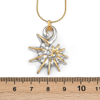 304 Stainless Steel Conch Shaped Pendant Necklaces for Women Men LS-NJEW-H077-01GP-1