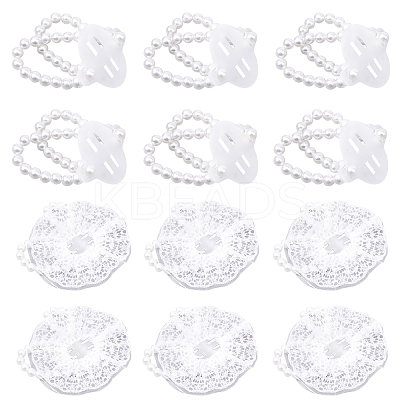 12Pcs 2 Styles Plastic Imitation Pearl Stretch Bracelets BJEW-GF0001-02-1