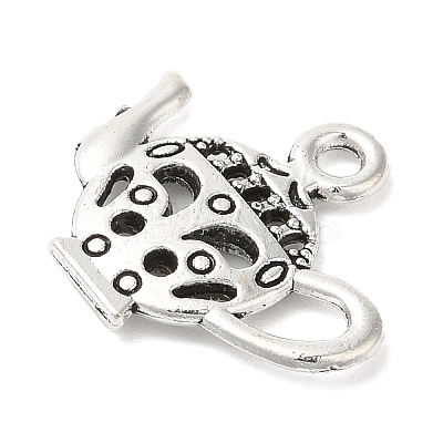 Teapot Tibetan Style Zinc Alloy Charms TIBEP-R334-179AS-RS-1