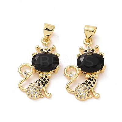 Brass Micro Pave Cubic Zirconia Pendants ZIRC-F134-20G-02-1