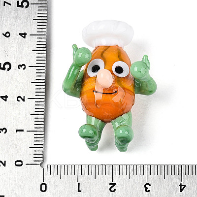 Handmade Lampwork Cartoon Chef Display Decorations LAMP-T025-12C-1