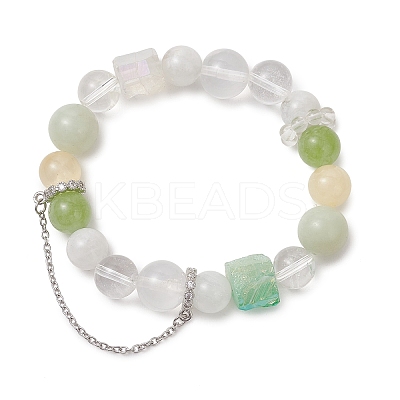Natural Mixed Gemstone Beaded Stretch Bracelets for Women BJEW-TA00739-04-1