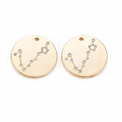 Brass Micro Pave Clear Cubic Zirconia Pendants KK-S364-093-1
