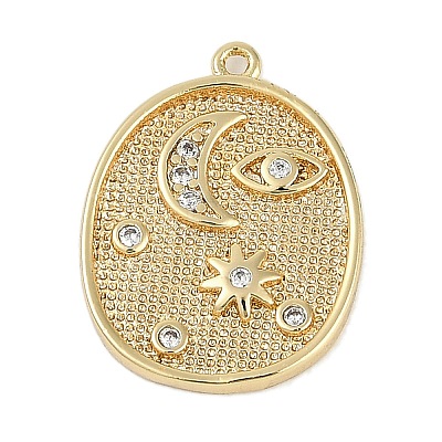Brass Micro Pave Cubic Zirconia Pendants KK-I719-41G-1
