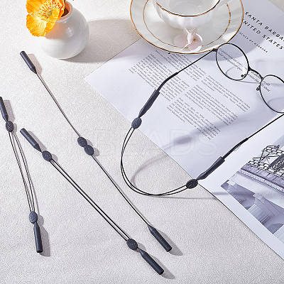 4Pcs 2 Styles Silicone Adjustable No Tail Glasses Neck Strap AJEW-GF0007-53-1