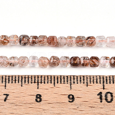 Natural Black Gold Rutilated Quartz Beads Strands G-T141-59-1