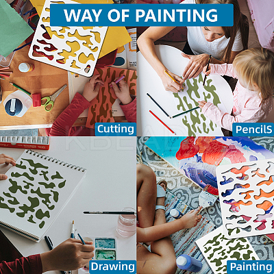1 Set PET Hollow Out Drawing Painting Stencils DIY-MA0005-70E-1