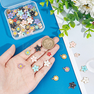 90Pcs 15 Style Alloy Enamel Charms ENAM-HY0003-11-1