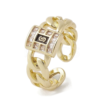 Brass with Cubic Zirconia Adjustable Rings RJEW-K257-61G-1