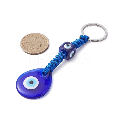Handmade Evil Eye Lampwork Pendant Keychains KEYC-JKC00571-1