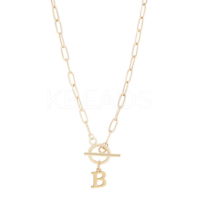 304 Stainless Steel Letter Pendant Necklaces NJEW-LP0001-52B-G-1
