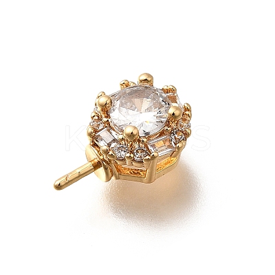 Brass Micro Pave Cubic Zirconia Peg Bails KK-K378-69G-1