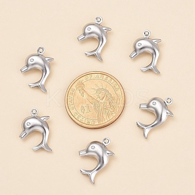 Tarnish Resistant Dolphin 304 Stainless Steel Pendants STAS-I045-29-1