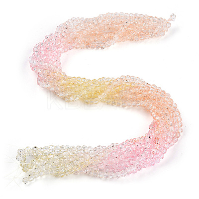 10 Strands Transparent Gradient Color Glass Beads Strands GLAA-CJ0002-09C-1