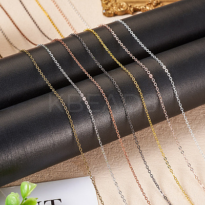 Brass Coated Iron Flat Cable Chains CH-TAC0007-02R-1
